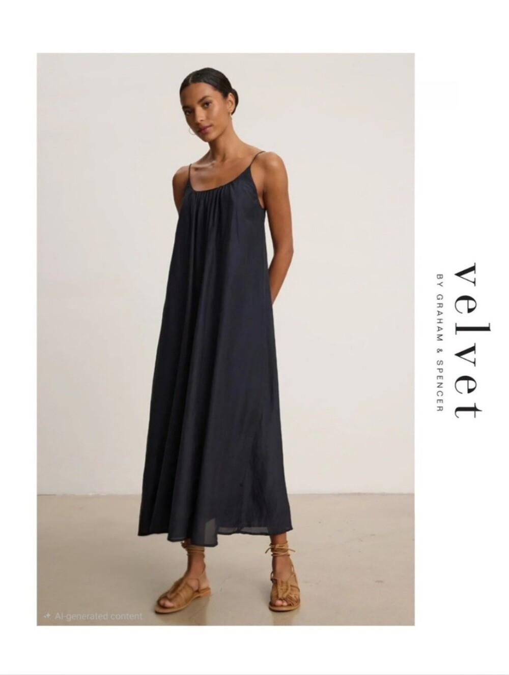 NWT {Velvet by Graham & Spencer} Navy Maxi Dress Size Small